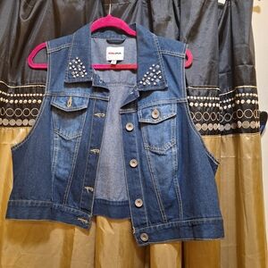 Denim Studded Vest